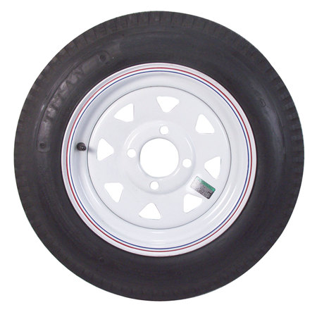 AMERICANA TIRE AND WHEEL Americana Tire & Wheel 30540 Economy Bias Tire & Wheel 4.80 x 12 B/4-Hole-White Pinstripe Spoke Rim 30540